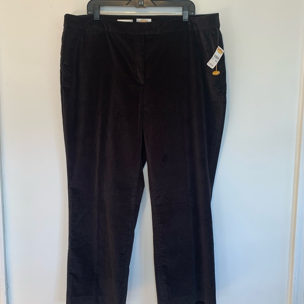 Talbots Black Velvet Pants Straight Leg 20W Stretch